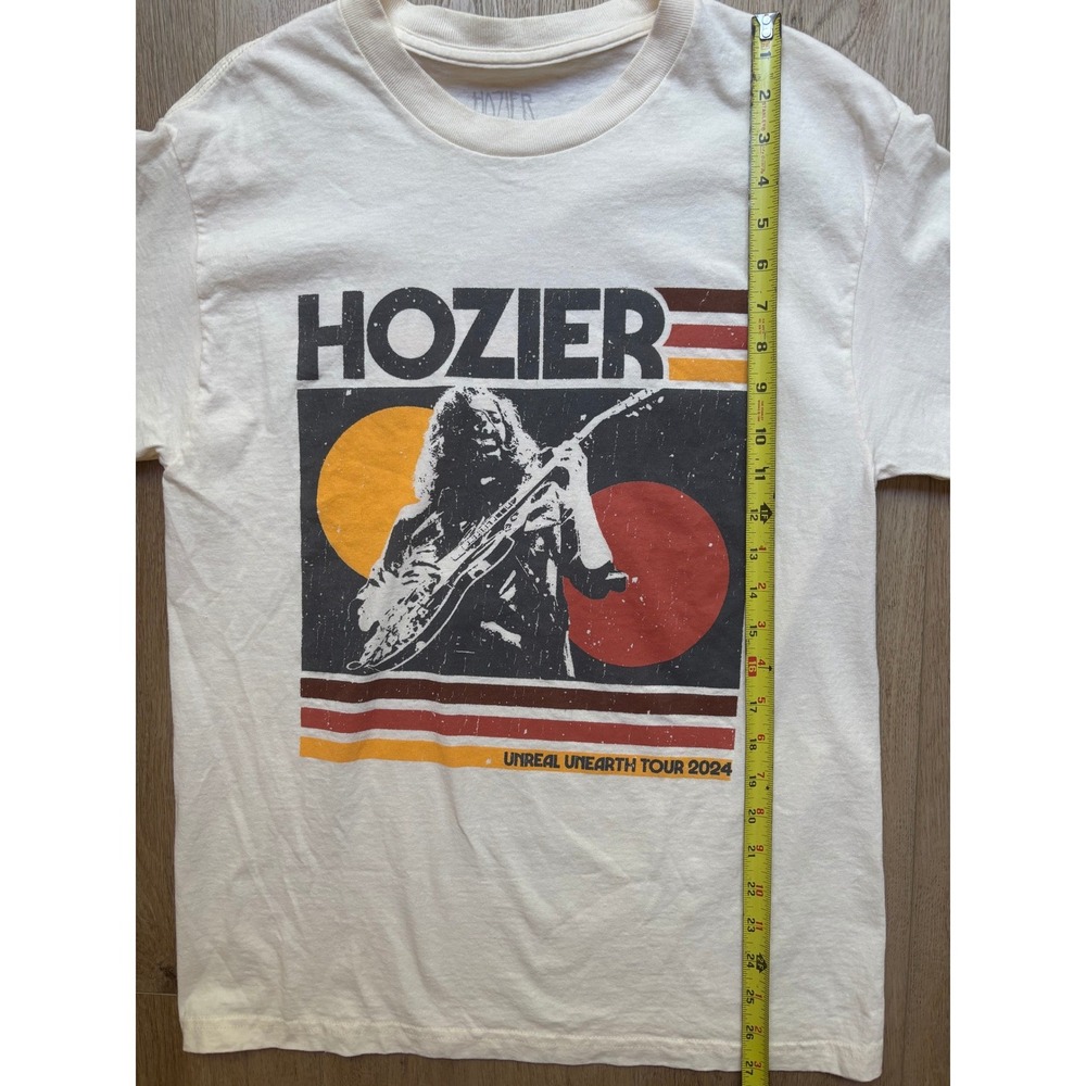 Hozier Unreal Unearth Tour 2024 T-Shirt Mens Medium Cream Concert Graphic Tee - Picture 5 of 7